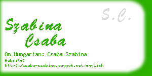 szabina csaba business card